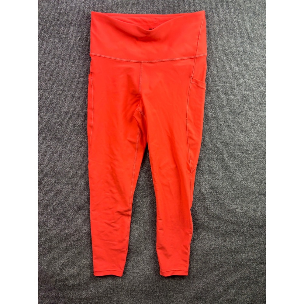Athleta Interval Stash 7/8 Tight Womens Size S Orange Red High Rise Leggings